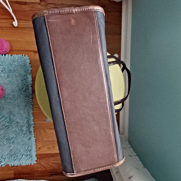 Brighton Black Nylon & Faux Brown Croc Embossed Handbag - Picture 10 of 12